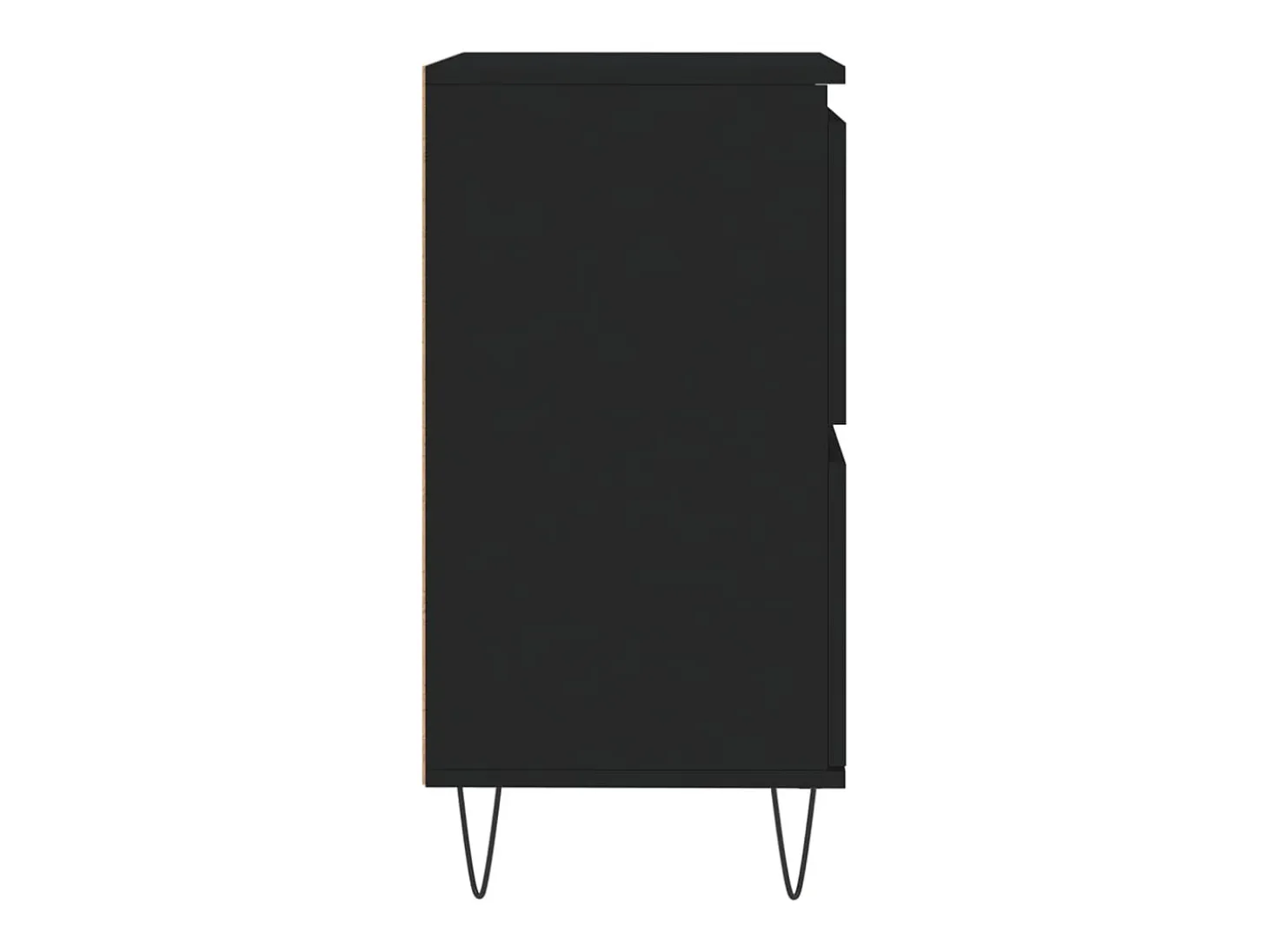 Aparador de madera contrachapada negro 60x35x70 cm