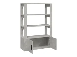 Aparador de madera contrachapada gris hormigón 80x30x119,5 cm