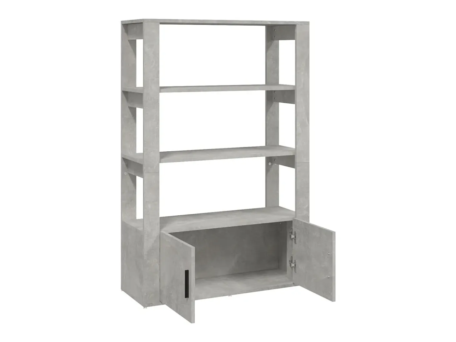 Aparador de madera contrachapada gris hormigón 80x30x119,5 cm