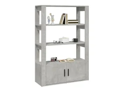 Aparador de madera contrachapada gris hormigón 80x30x119,5 cm