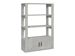 Aparador de madera contrachapada gris hormigón 80x30x119,5 cm