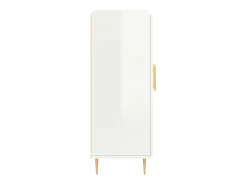 Aparador de madera contrachapada blanco brillante 69,5x34x90 cm