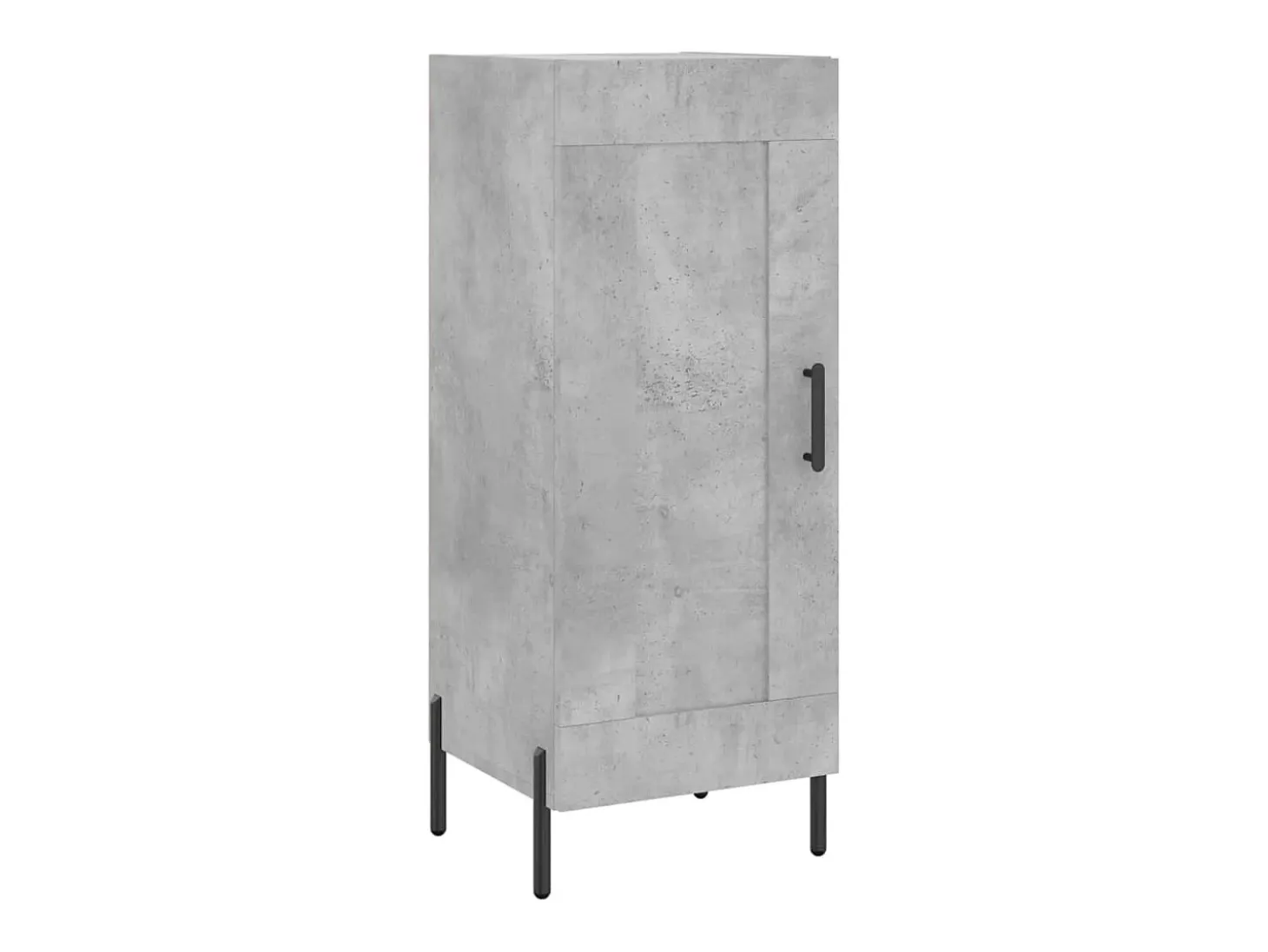 Aparador de madera contrachapada gris hormigón 34,5x34x180 cm