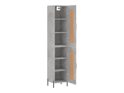 Aparador de madera contrachapada gris hormigón 34,5x34x180 cm