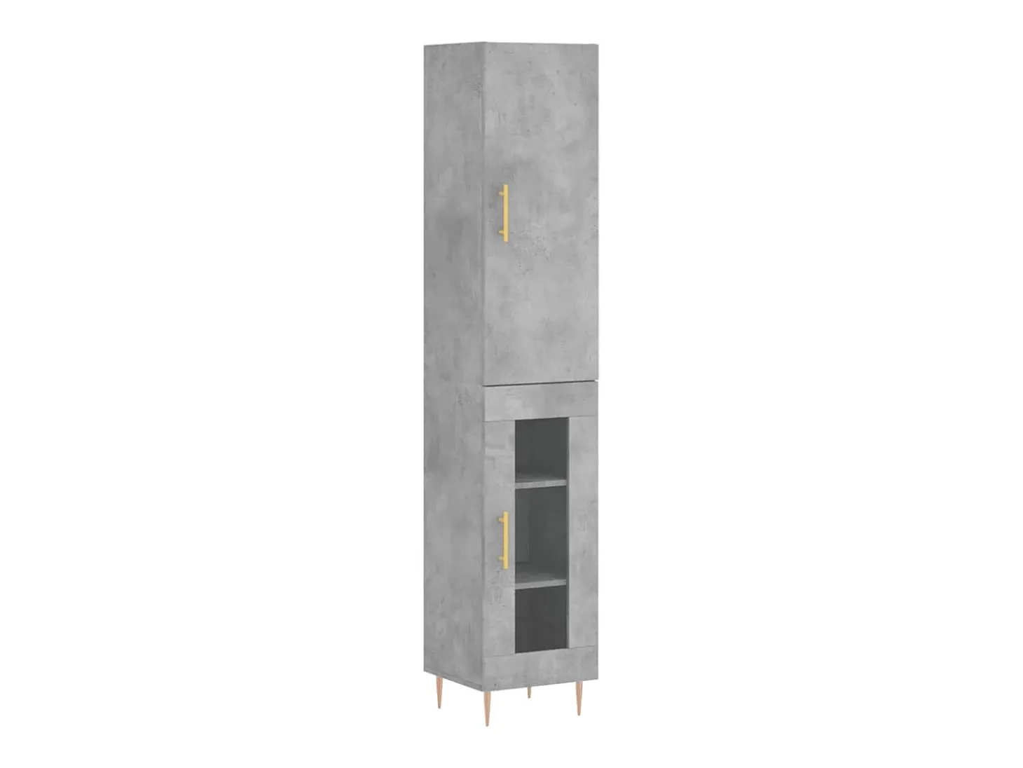 Aparador de madera contrachapada gris hormigón 34,5x34x180 cm