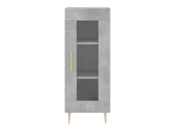 Aparador de madera contrachapada gris hormigón 34,5x34x180 cm