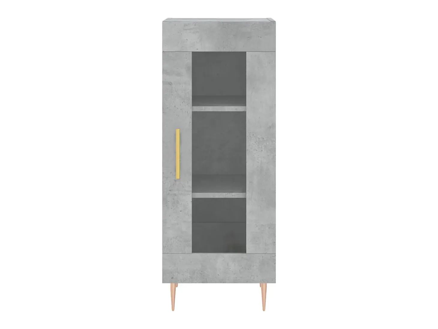 Aparador de madera contrachapada gris hormigón 34,5x34x180 cm