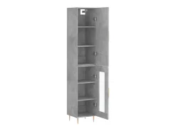 Aparador de madera contrachapada gris hormigón 34,5x34x180 cm