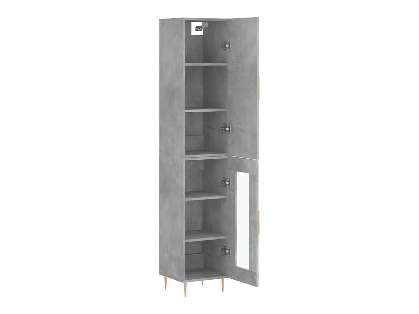 Aparador de madera contrachapada gris hormigón 34,5x34x180 cm