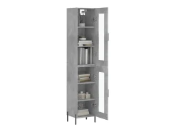 Aparador de madera contrachapada gris hormigón 34,5x34x180 cm ES84225