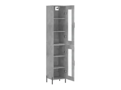 Aparador de madera contrachapada gris hormigón 34,5x34x180 cm ES84225