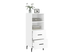 Aparador de madera contrachapada blanco brillante 34,5x34x90 cm ES87074