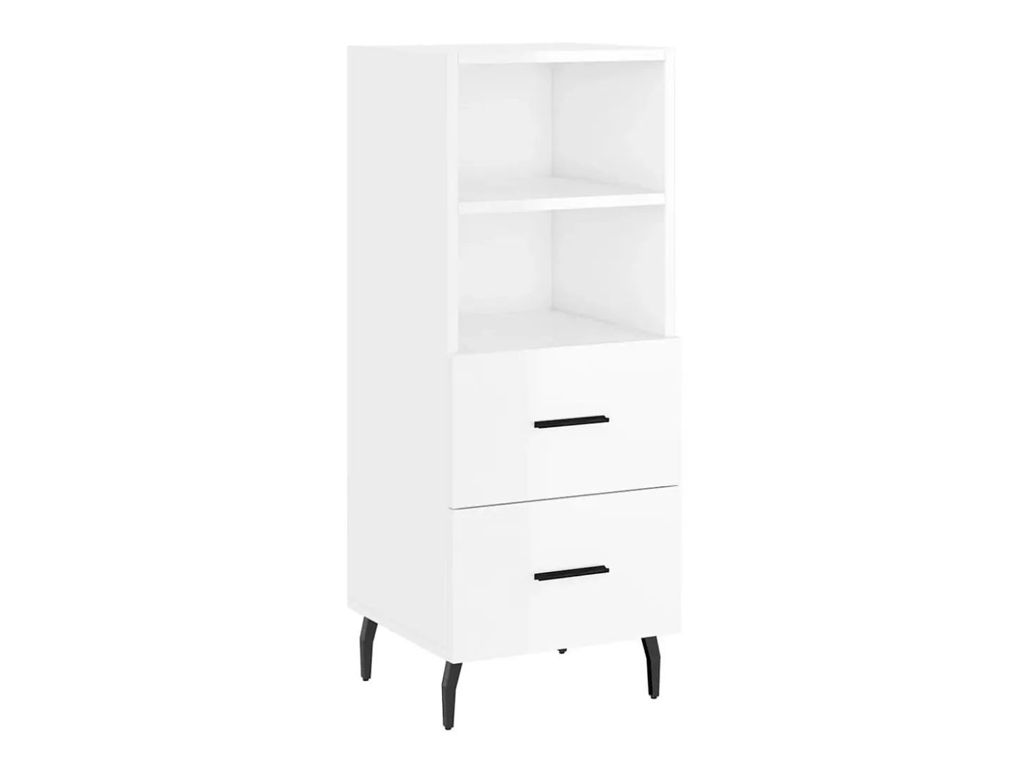Aparador de madera contrachapada blanco brillante 34,5x34x90 cm ES87074