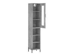 Aparador de madera contrachapada gris hormigón 34,5x34x180 cm