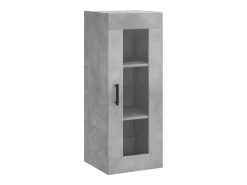Aparador de madera contrachapada gris hormigón 34,5x34x180 cm