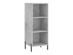 Aparador de madera contrachapada gris hormigón 34,5x34x180 cm