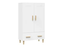 Aparador de madera contrachapada blanco 70x31x115 cm