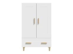 Aparador de madera contrachapada blanco 70x31x115 cm