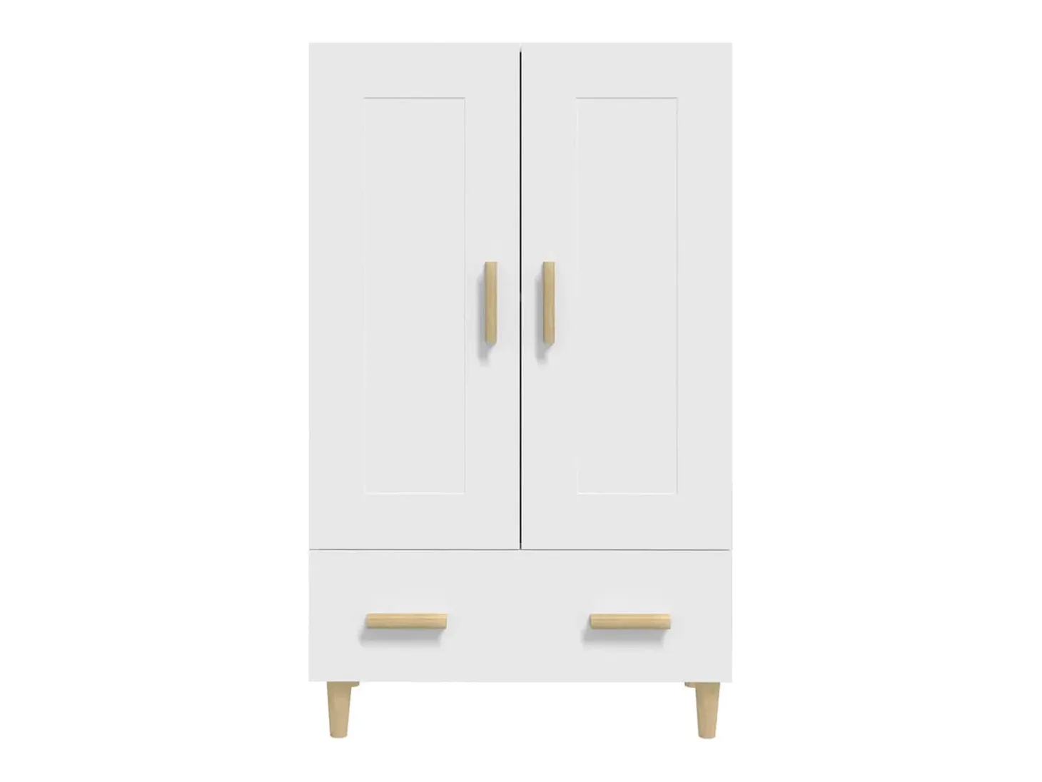 Aparador de madera contrachapada blanco 70x31x115 cm