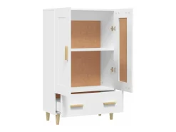 Aparador de madera contrachapada blanco 70x31x115 cm