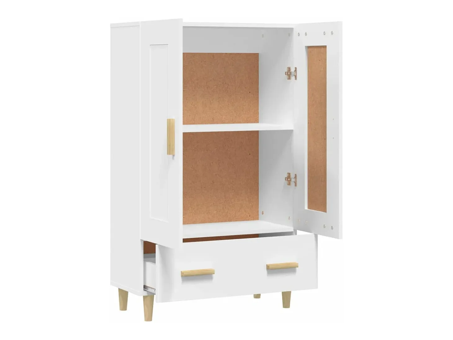 Aparador de madera contrachapada blanco 70x31x115 cm