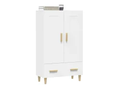 Aparador de madera contrachapada blanco 70x31x115 cm
