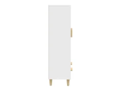 Aparador de madera contrachapada blanco 70x31x115 cm
