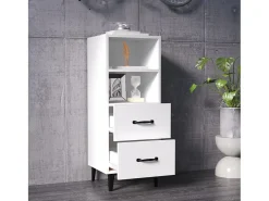 Aparador de madera contrachapada blanco 34,5x34x90 cm ES84665