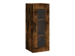 Aparador de madera contrachapada roble ahumado 34,5x34x180 cm