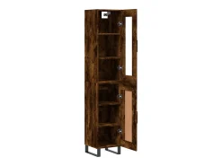 Aparador de madera contrachapada roble ahumado 34,5x34x180 cm