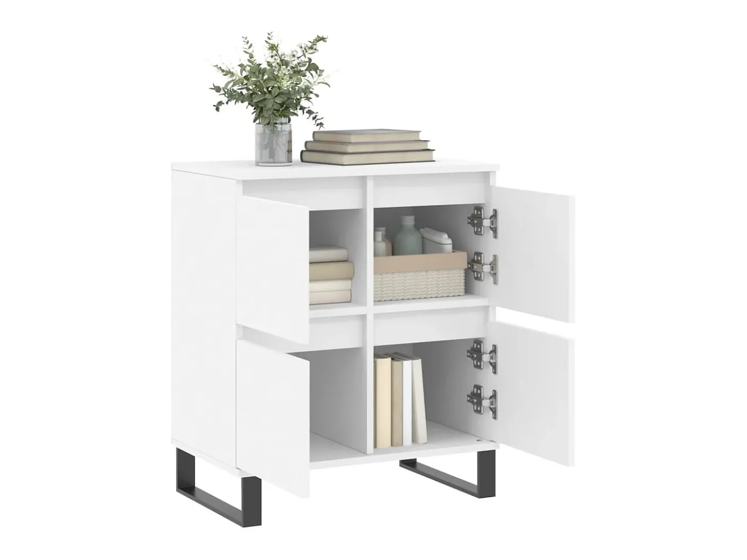 Aparador de madera contrachapada blanco 60x35x70 cm ES19906