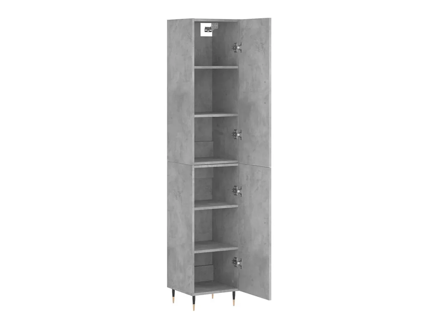 Aparador de madera contrachapada gris hormigón 34,5x34x180 cm