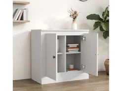 Aparador de madera contrachapada blanco 70x35,5x67,5 cm