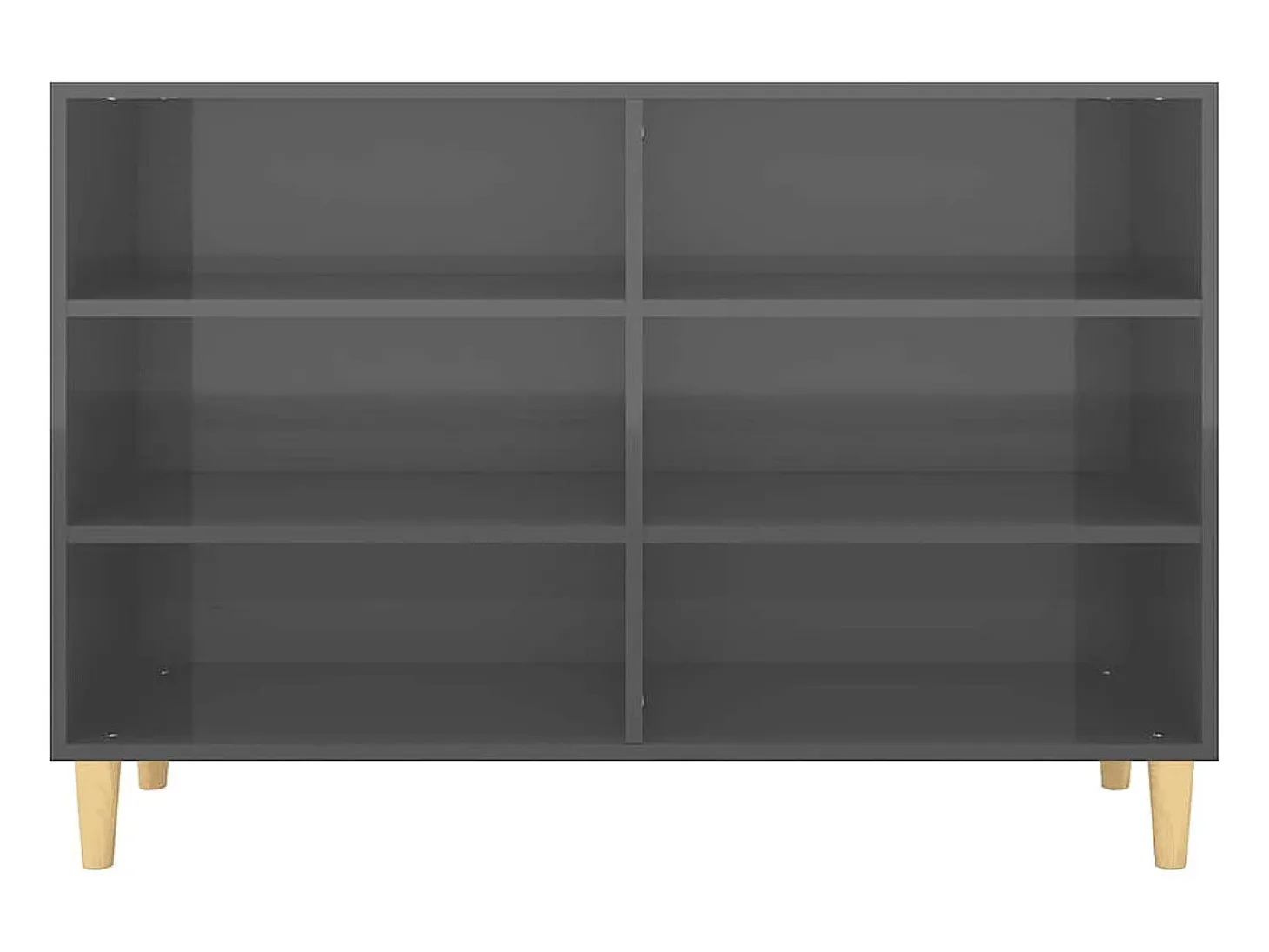 Aparador de madera contrachapada gris brillante 103,5x35x70 cm