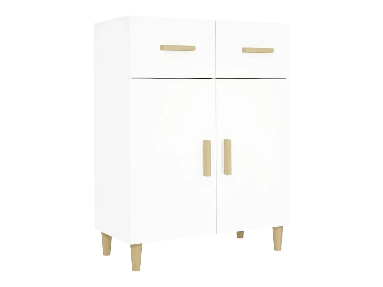 Aparador de madera contrachapada blanco 69,5x34x89 cm