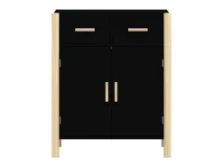 Aparador de madera contrachapada negro 62x38x75 cm