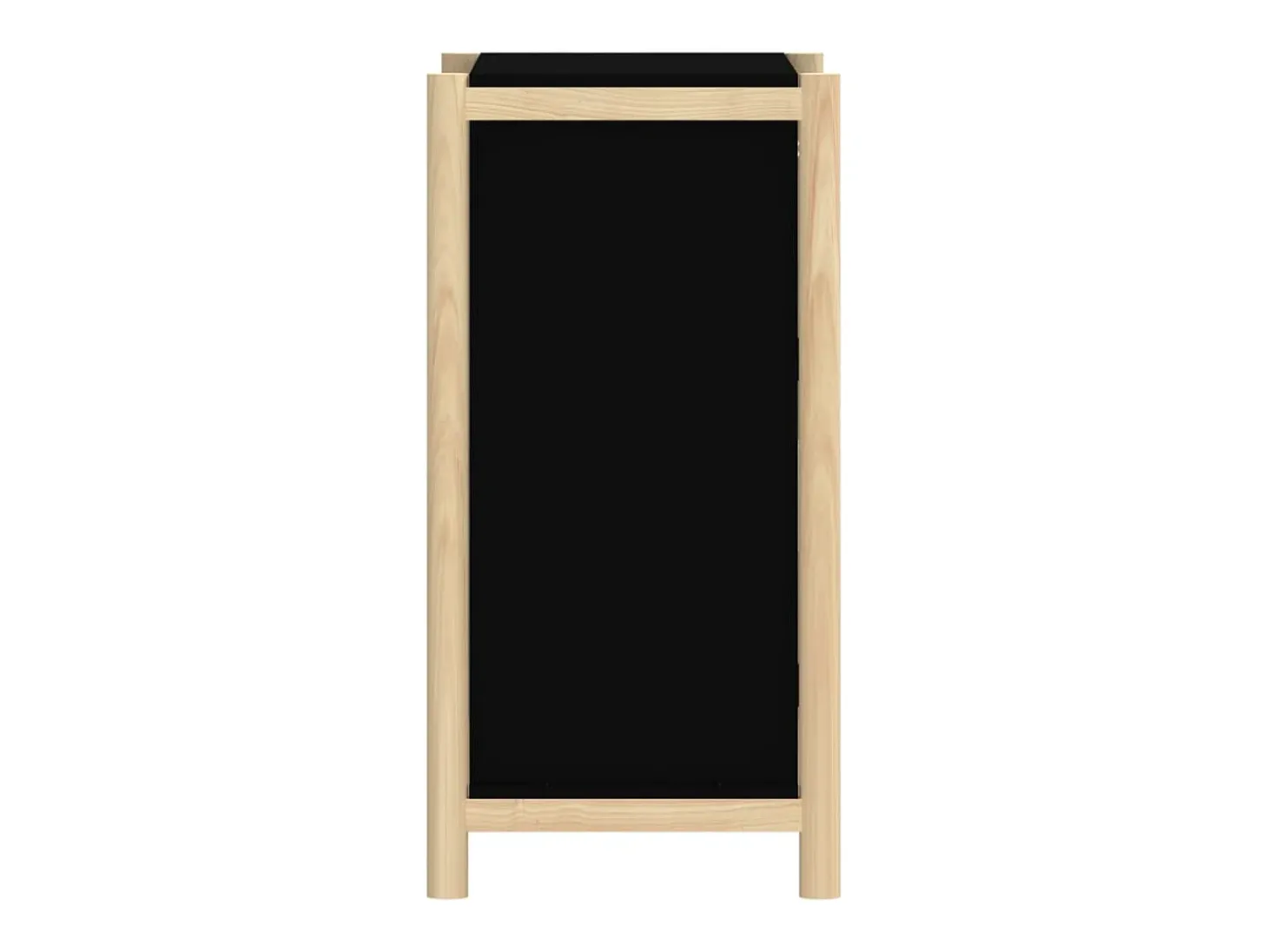 Aparador de madera contrachapada negro 62x38x75 cm