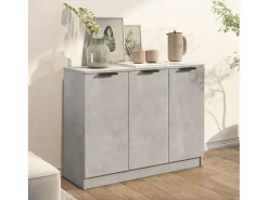 Aparador de madera contrachapada gris hormigón 90,5x30x70 cm ES39664