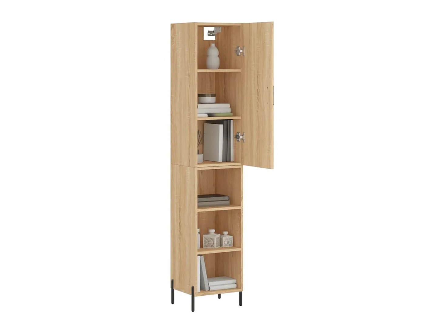 Aparador de madera contrachapada roble Sonoma 34,5x34x180 cm ES28728