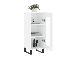 Aparador de madera contrachapada blanco brillante 34,5x34x90 cm ES78144