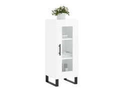 Aparador de madera contrachapada blanco brillante 34,5x34x90 cm ES78144