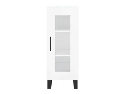 Aparador de madera contrachapada blanco brillante 34,5x34x90 cm ES78144