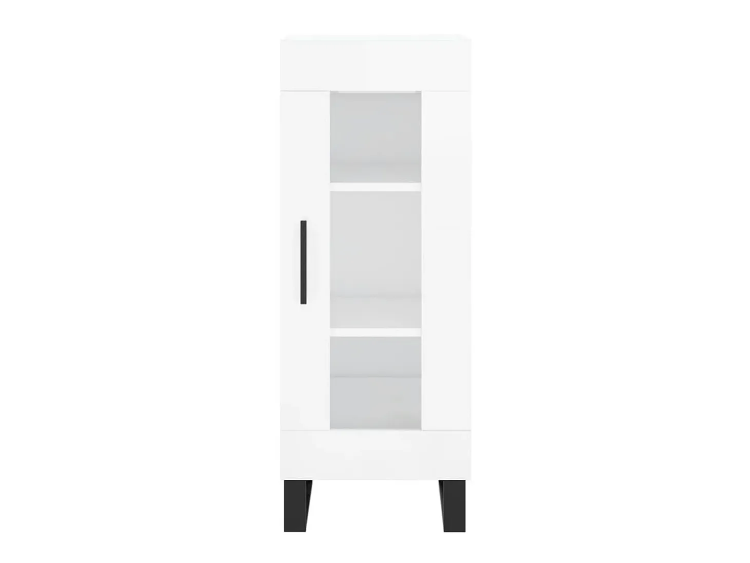 Aparador de madera contrachapada blanco brillante 34,5x34x90 cm ES78144