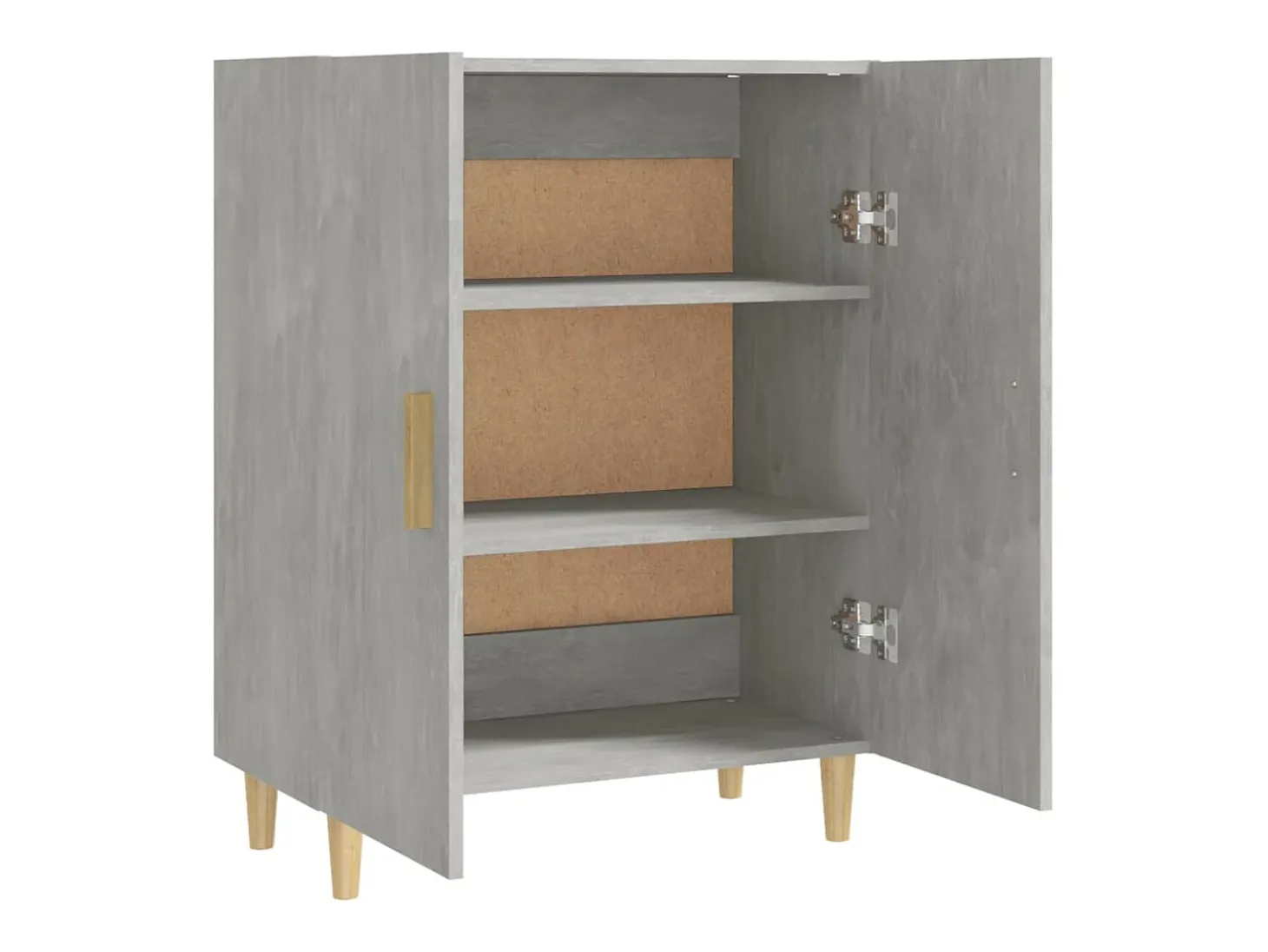 Aparador de madera contrachapada gris hormigón 70x34x90 cm