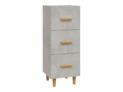 Aparador de madera contrachapada gris hormigón 34,5x34x90 cm