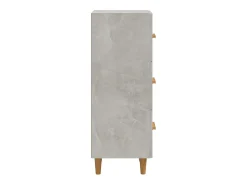 Aparador de madera contrachapada gris hormigón 34,5x34x90 cm