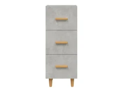 Aparador de madera contrachapada gris hormigón 34,5x34x90 cm