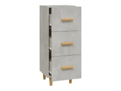 Aparador de madera contrachapada gris hormigón 34,5x34x90 cm