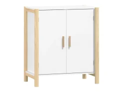Aparador de madera contrachapada blanco 62x38x70 cm
