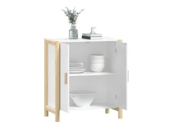 Aparador de madera contrachapada blanco 62x38x70 cm